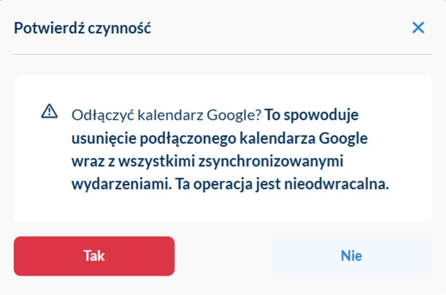 Usuń synchronizację z Kalendarzem Google