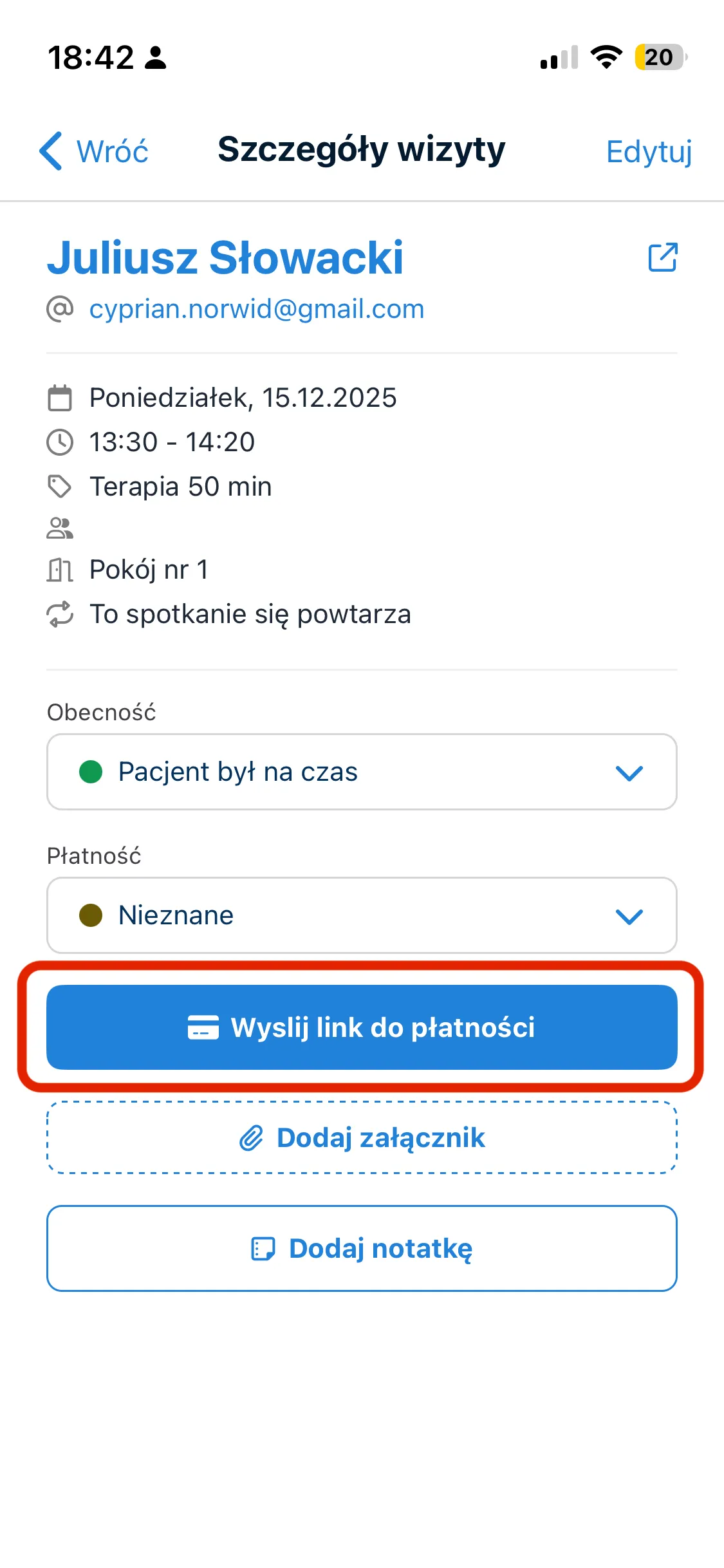 Wyślij link do płatności z aplikacji mobilnej